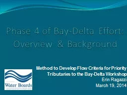 Phase 4 of Bay-Delta Effort: