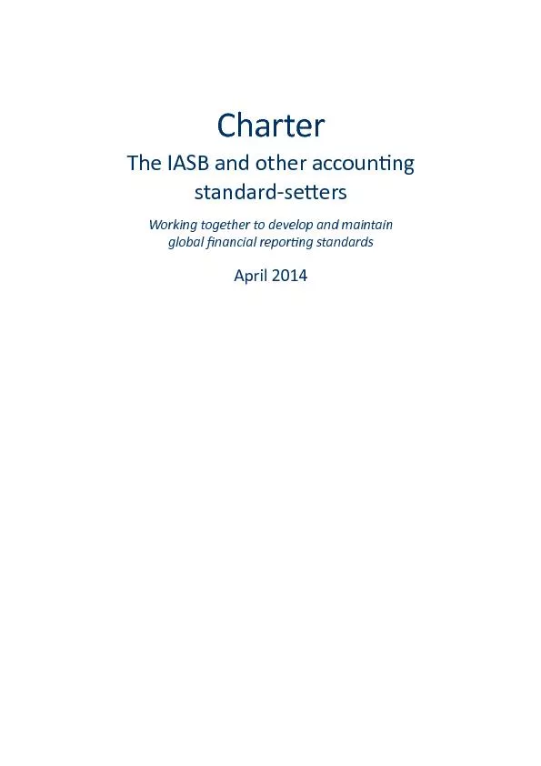 CharterThe IASB and other accoun ng standard-se ersWorking together to