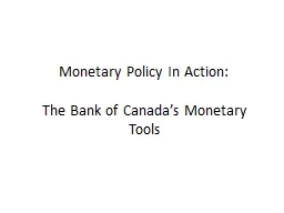 Monetary Policy In Action: