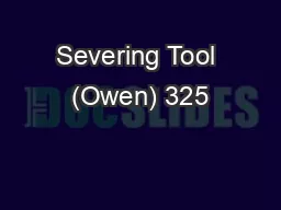 Severing Tool (Owen) 325