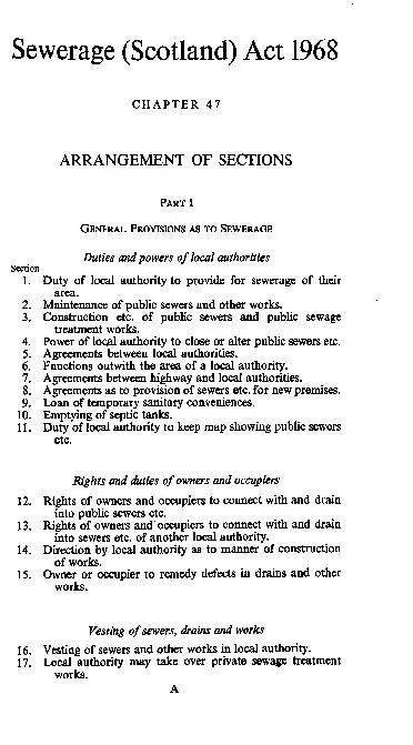 Sewerage (Scotland) Act 1968 CHAPTER 47 ARRANGEMENT OF SECTIONS PART I