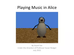 Playing Music in Alice