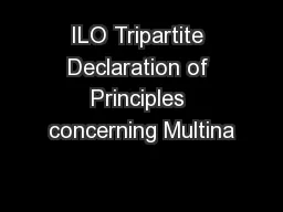 ILO Tripartite Declaration of Principles concerning Multina