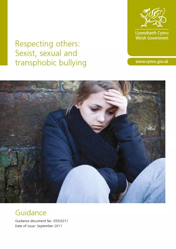 Respecting others: Sexist, sexual and transphobic bullying September 2