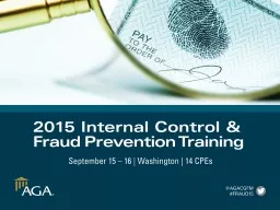 W102: Procurement Fraud Prevention and Internal Controls