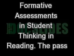 FAST-R: Formative Assessments in Student Thinking in Reading. The pass