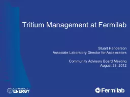 Tritium Management at Fermilab