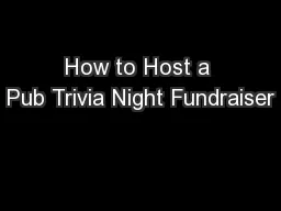 How to Host a Pub Trivia Night Fundraiser