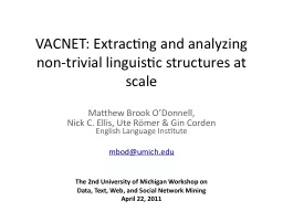 VACNET: Extracting and analyzing non-trivial linguistic str