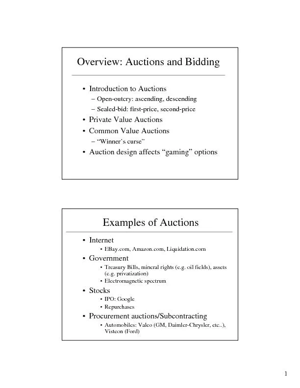 Ways to Categorize Auctions