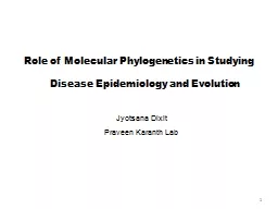 1 Role of Molecular Phylogenetics in Studying