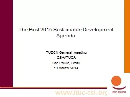 The Post 2015 Sustainable Development