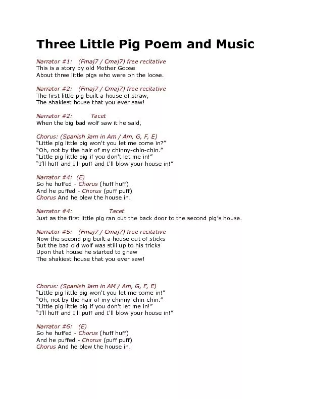 Three Little Pig Poem and Music
