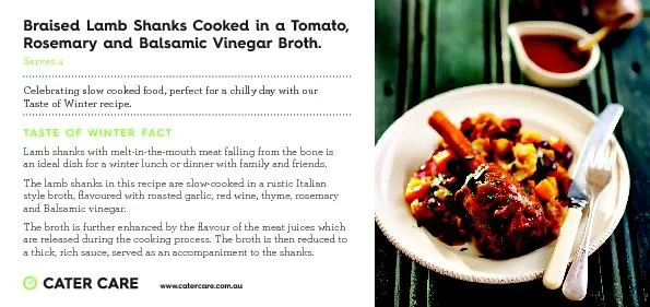 Braised Lamb Shanks Cooked in a Tomato,