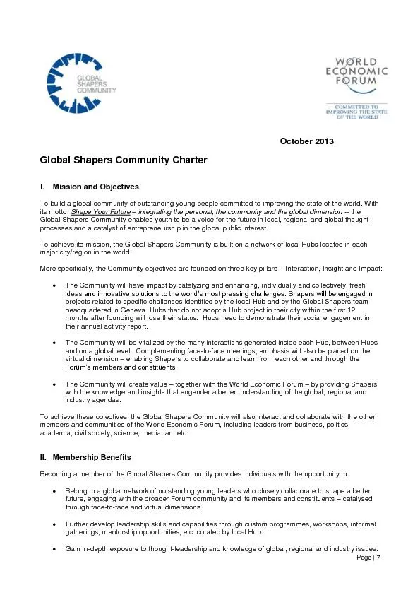 Global Shapers Community Charter