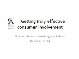 Getting truly effective consumer involvement