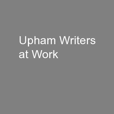Upham Writers at Work