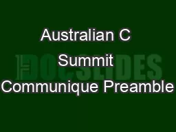 Australian C Summit Communique Preamble
