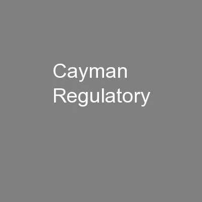 Cayman Regulatory