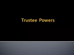 Trustee Powers