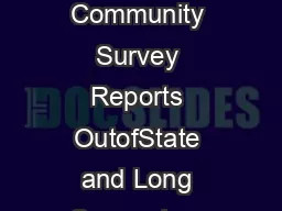 Issued February  ACS American Community Survey Reports OutofState and Long Commutes  By