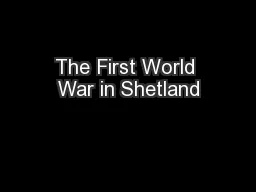 The First World War in Shetland