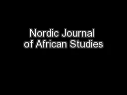 Nordic Journal of African Studies