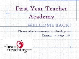 First Year Teacher Academy
