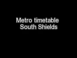 Metro timetable South Shields