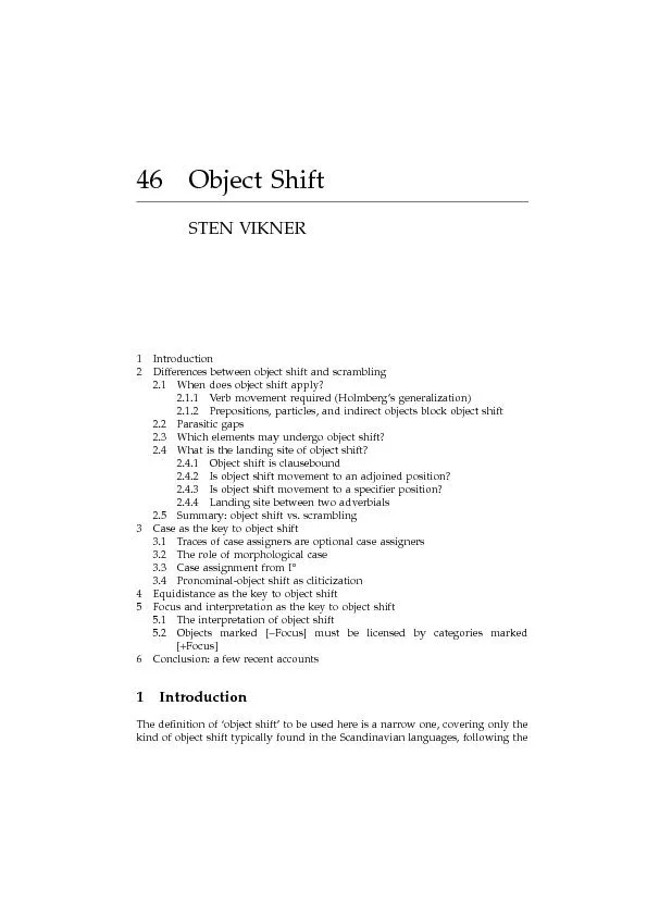 46Object ShiftSTEN VIKNER1Introduction2Differences between object shif