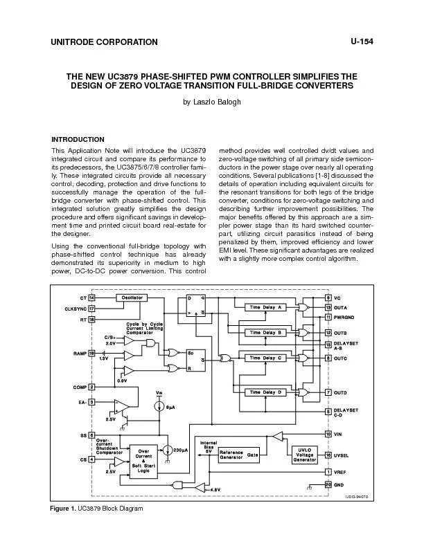 THE NEW UC3879 PHASE-SHIFTED PWM CONTROLLER SIMPLIFIES THEDESIGN OF ZE