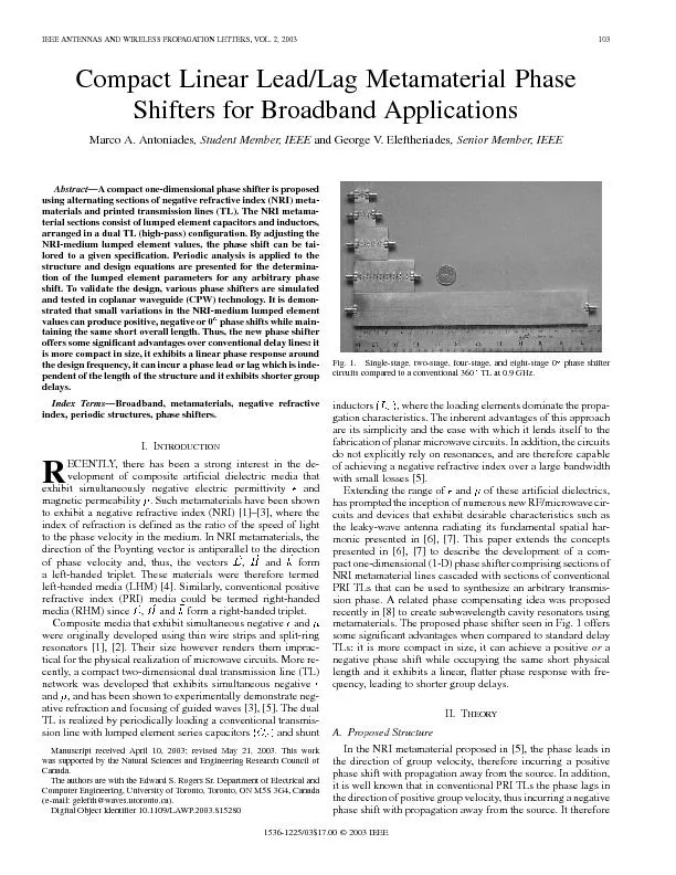 IEEEANTENNASANDWIRELESSPROPAGATIONLETTERS,VOL.2,2003CompactLinearLead/