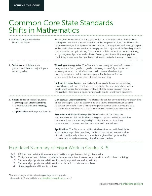 Common Core Shifts for