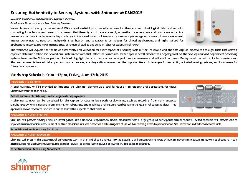 Ensuring Authenticity in Sensing Systems with Shimmer