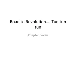 Road to Revolution….