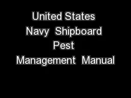 United States Navy  Shipboard Pest Management  Manual