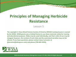 Principles of Managing Herbicide Resistance