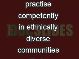 Preparing nurses to practise competently in ethnically diverse communities offering support