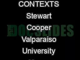CONSULTING COMPETENTLY IN MULTICULTURAL CONTEXTS Stewart Cooper Valparaiso University