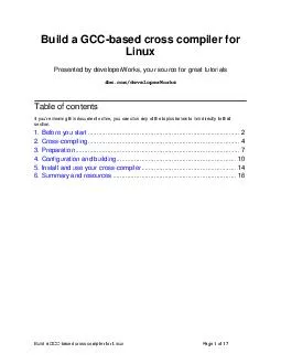 Build a GCCbased cross compiler for Linux Presented by developerWorks your source for