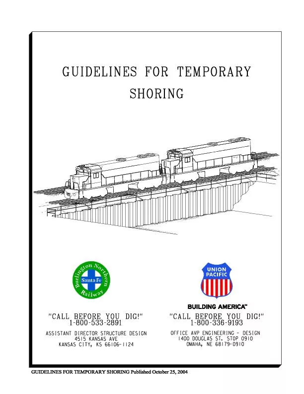 GUIDELINES FOR TEMPORARY SHORING, Published October 25, 2004