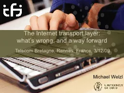 The Internet transport layer: