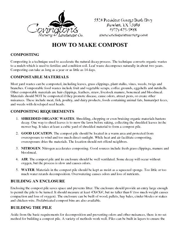 HOW TO MAKE COMPOST