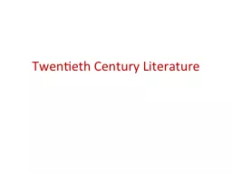 Twentieth Century Literature