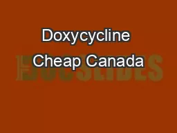 Doxycycline Cheap Canada