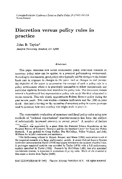 Carnegie-Rochester Conference Series on Public Policy 39 (1993) 195-21