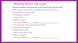 Monday Warm-Up 11/30