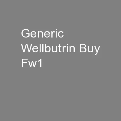 Generic Wellbutrin Buy Fw1