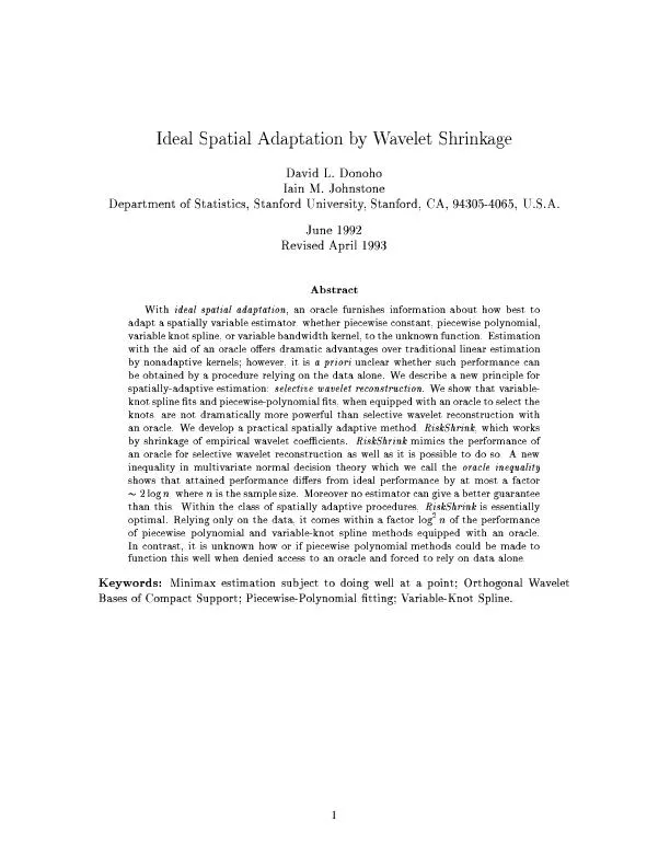 IdealSpatialAdaptationbeletShrinkvidL.DonohoIainM.JohnstonetofStatisti