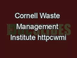 Cornell Waste Management Institute httpcwmi